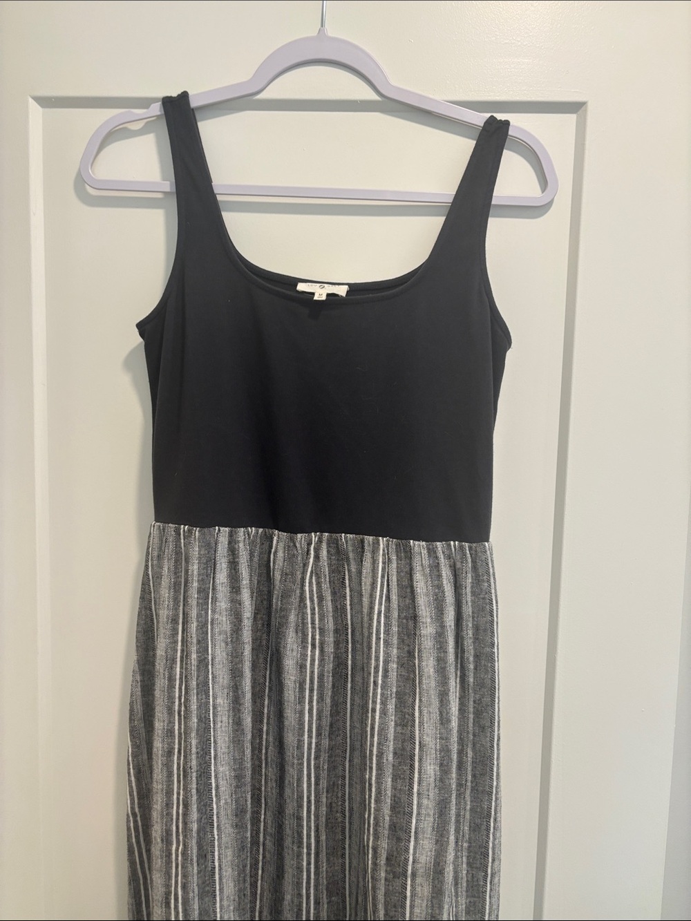 Lou & Grey Black & Gray Striped Tank Dress